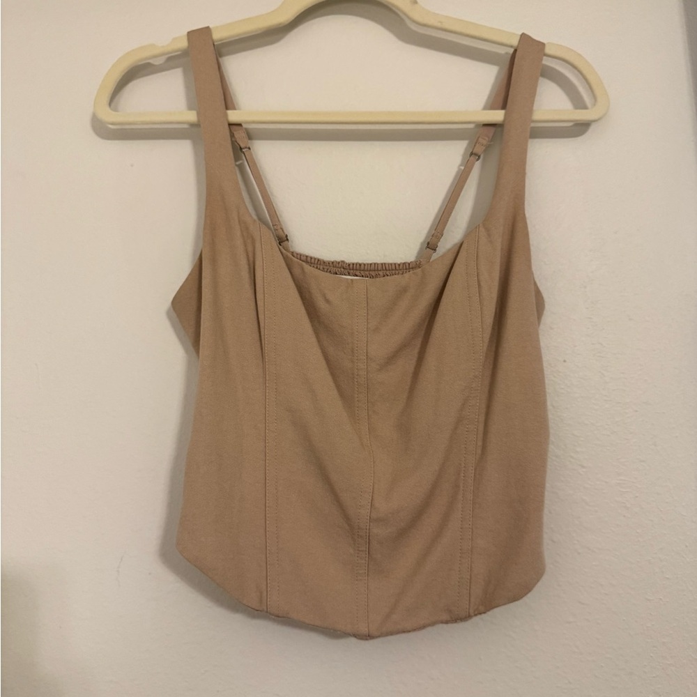 Abercrombie & Fitch Nude/Tan Corset Style Top- Medium